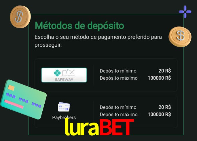 O cassino lurabet oferece uma grande variedade de métodos de pagamento